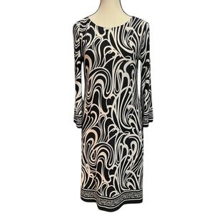Black and White Swirl Print Dress